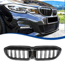 Real Carbon Fiber Grille Double Slat Replacement Fits 19-22 G20 320i 330i M340i