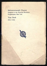 1914–1915 Mahwenawasigh Chapter of the DAR Yearbook 32pp Scarce