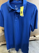 NEW Mens Blue Jersey Polo Shirt All in Motion Moisture Wicking Stretch SOFT Sz L