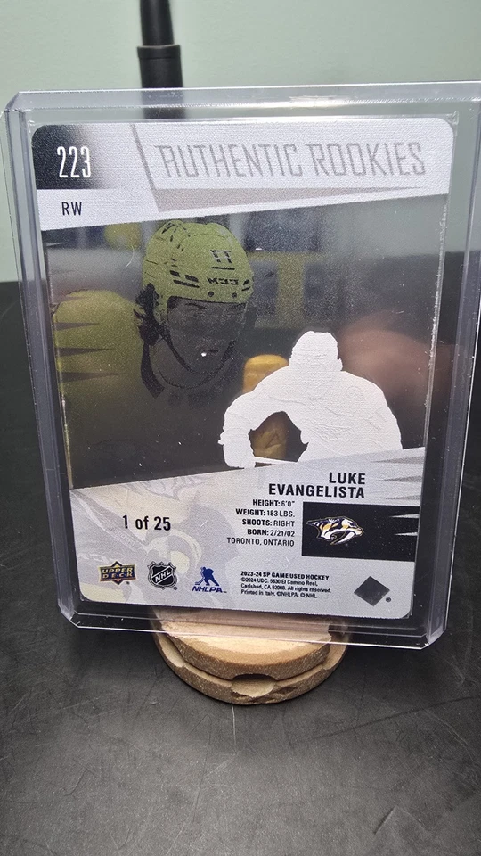 23-24 SP game used Luke Evangelista Auth Rookies Crystal 1 of 25 Nash Preds 🏒🔥 - Image 2 of 2