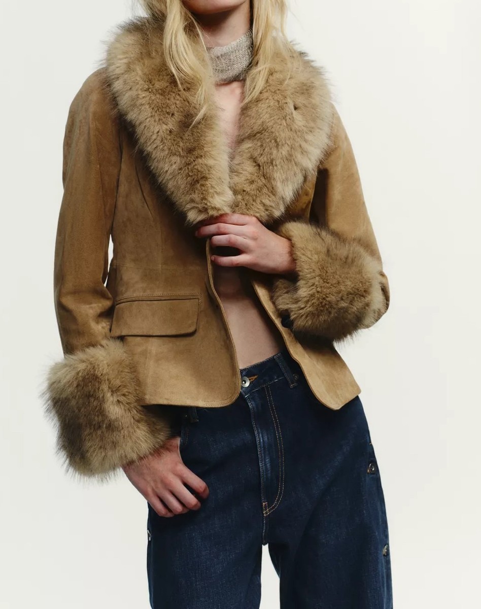 suede blazer blazer camel femme zara