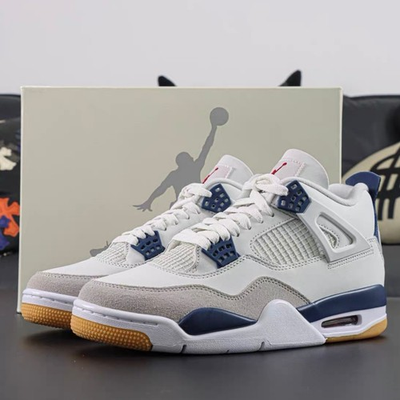 #ad Nike Air Jordan 4 quot;Navy Bluequot; Men#x27;s Retro Basketball Shoes Mid Top $80.00