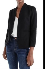 J.Crew 365 Going Out Blazer Womens Black Sz 14 Open Business Academia Office