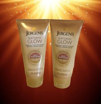 SET OF 2 - JERGENS NATURAL GLOW FAIR TO MEDIUM MOISTURIZER 2 FL OZ