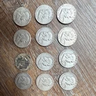 Franklin Silver Half Dollars Lot of 12 Circulated 1951-1963 50C Coins