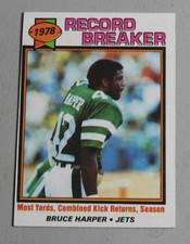 1979 TOPPS #333 - BRUCE HARPER 1978 RECORD BREAKER - NEW YORK JETS - NEAR MINT