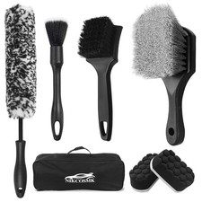 7Pcs Car Wheel Brush Kit Tire Rim Cleaner Soft Detailing Brushes Shine
