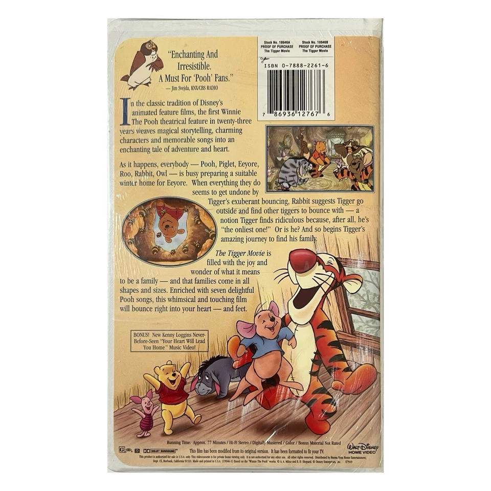 The Tigger Movie (VHS, 2000) Walt Disney Home Video - NEW SEALED - Image 3 of 4