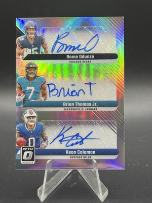 #ad 2024 Rome Odunze Brian Thomas Jr Keon Coleman Donruss Optic Triple Auto 25 RC $199.99