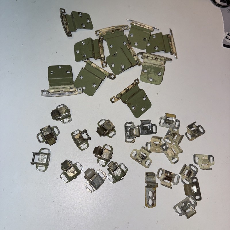 Vintage Cabinet Door Hardware Lot Avocado Green