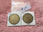 2 x PRE. 1921  1892-S-1899-S  CIRCULATED  MORGAN SILVER DOLLAR COINS.  # 29