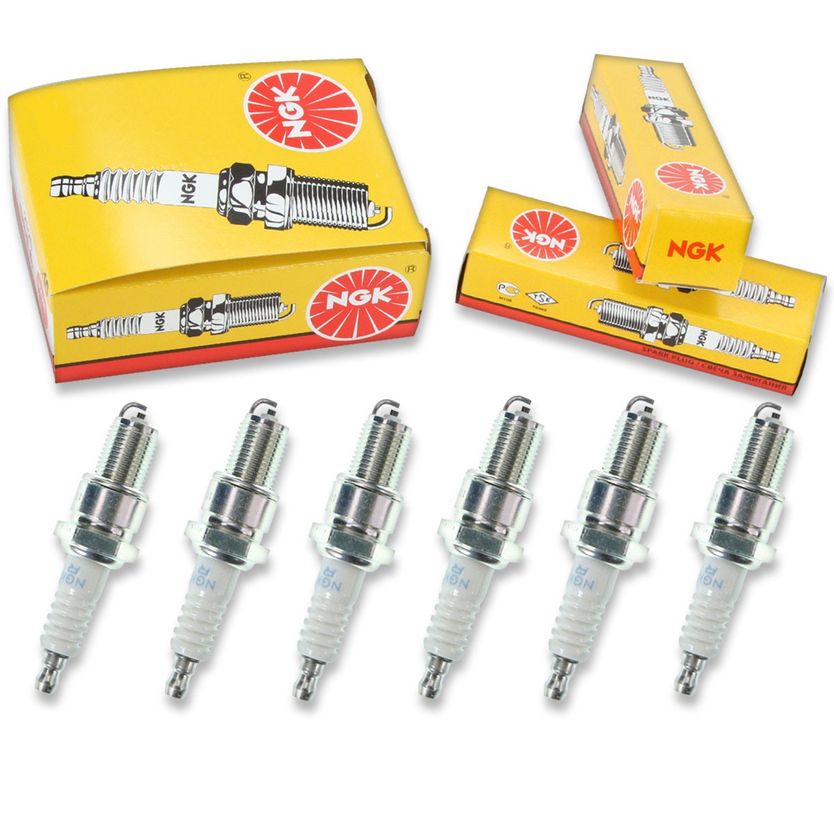 6 pcs NGK Standard Spark Plugs for 1989-1990 Maserati 228i 2.8L V6 - Engine pc