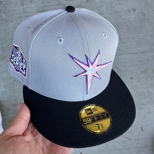 Size 7 5/8  Tampa Bay Rays 2020 Hat Club New Era 59fifty Pink UV 2020 WS NWT