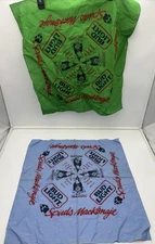 Vintage 1980s Bud Light Spuds Mackenzie Bandana Scarf Breweriana - Lot of 2 21”