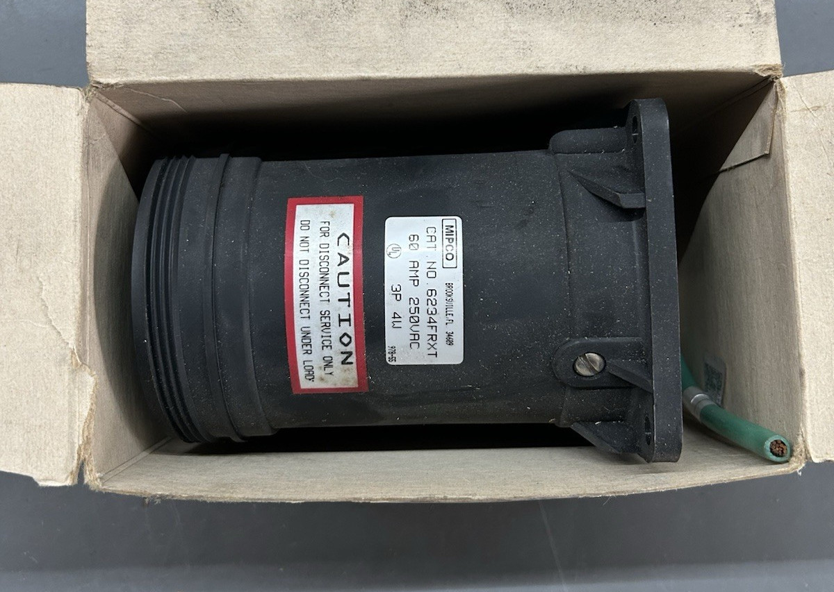 MIPCO 6234FRXT Receptacle 60 Amp 250VAC 3-Pole 4-Wire Electrical Outlet NOS