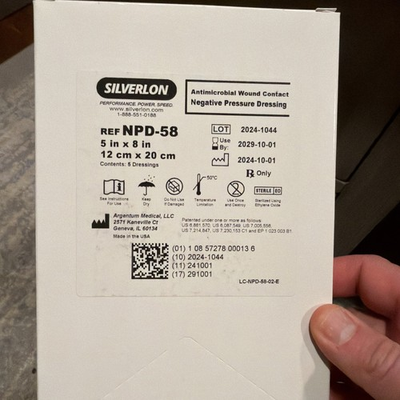 #ad #ad *5 Pack* Silverlon Negative Pressure Dressing 5quot; x 8quot; Antimicrobial Silver NPD58 $99.99