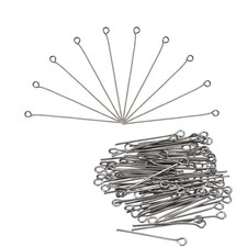 500Pcs Eye Pins Jewelry Findings Eye Pins 50mm Iron Eye Pins Dark Gray