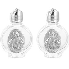 2 Pack Glass Holy Water Bottle - Leak-Proof for Baptism Favors  First Commun...