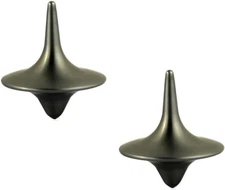 2Pcs Silver Accurate Spinning Top,Forever Spin,Portable Precision Metal Spinner