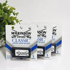 Wilkinson Sword Classic Double Edge Razor Blades 5 Blades pack - Lot of 3 Packs