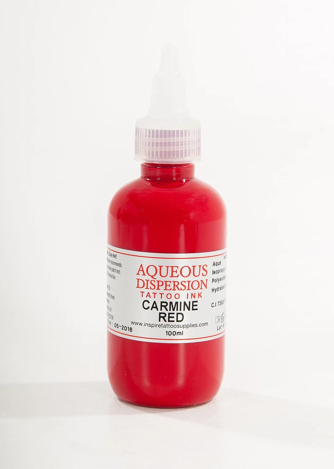 AQUEOUS DISPERSION INK Tattoo Ink - Carmine Red Tattoo Ink 75ml Professional Quality Inspire Uk