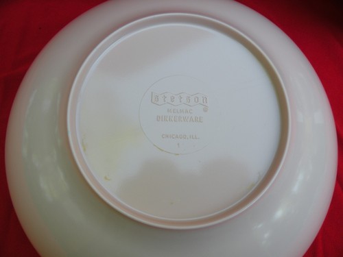 Tazón dividido de colección rosa STETSON MELMAC retro en mal estado moderno mediados de siglo - Imagen 3 de 4