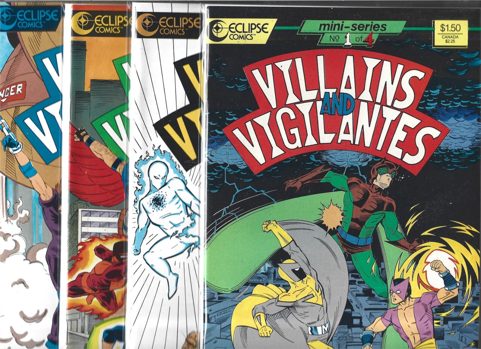 VILLAINS AND VIGILANTES #1-#4 SET (NM-) HIGH GRADE COPPER AGE ECLIPSE COMICS HTF