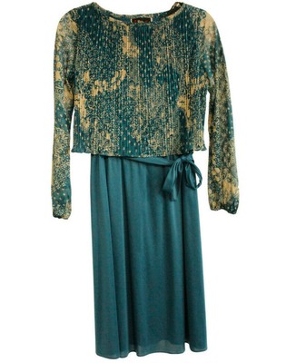 teal church dress