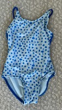 Cat  Jack Girls Blue Beach Palm Trees One Piece Swimsuit Size Medium 8