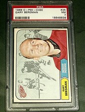 1968 O-PEE-CHEE #25 GARY BERGMAN PSA 7 NM