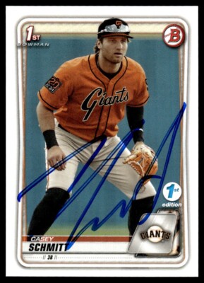 2020 Bowman Draft 1st Edition Casey Schmitt Auto Giants #BD-129 