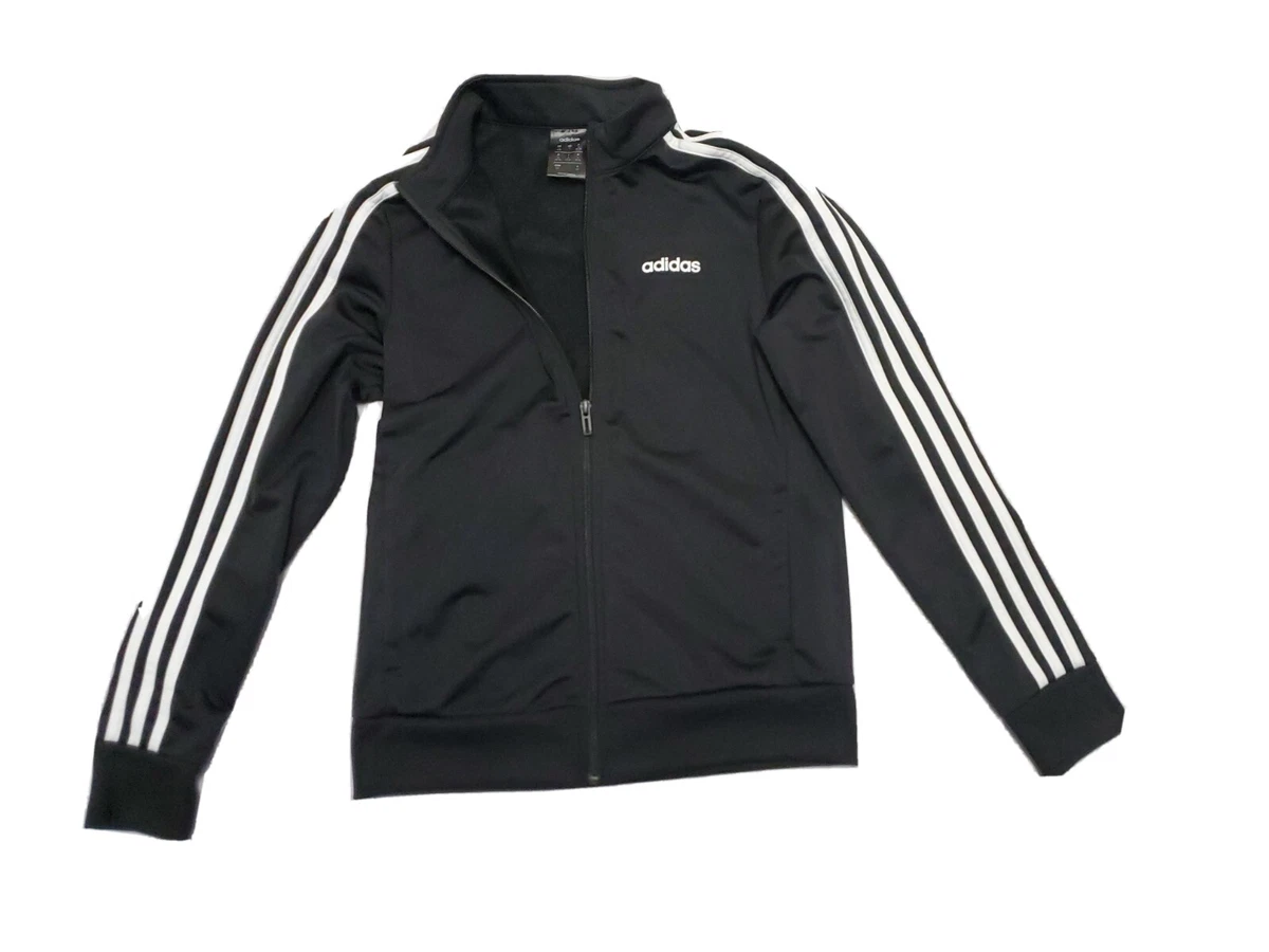Womenu0026#039;s Small (8-10) Adidas Essentials 3 Stripe Black Track Jacket  Yoga Jacket | eBay