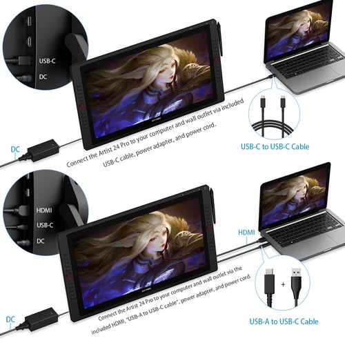 XP-Pen Artist 22R Pro/Artist 24 Pro Drawing Graphics Tablet 60° Tilt 8192 - Afbeelding 16 van 23