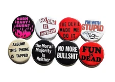 Vintage Reproduction Pinback Buttons Magnets & Bottle Openers. Set 10