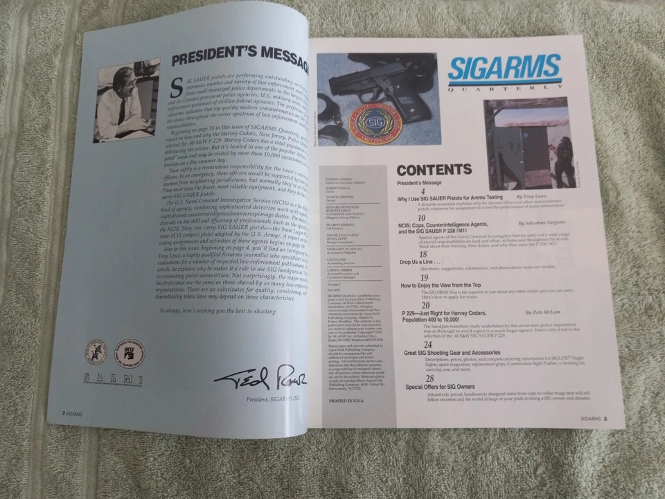 Vintage SIGARMS Quarterly Magazine Vol.7 Fall 1995 NEW Condition - Image 2 of 4