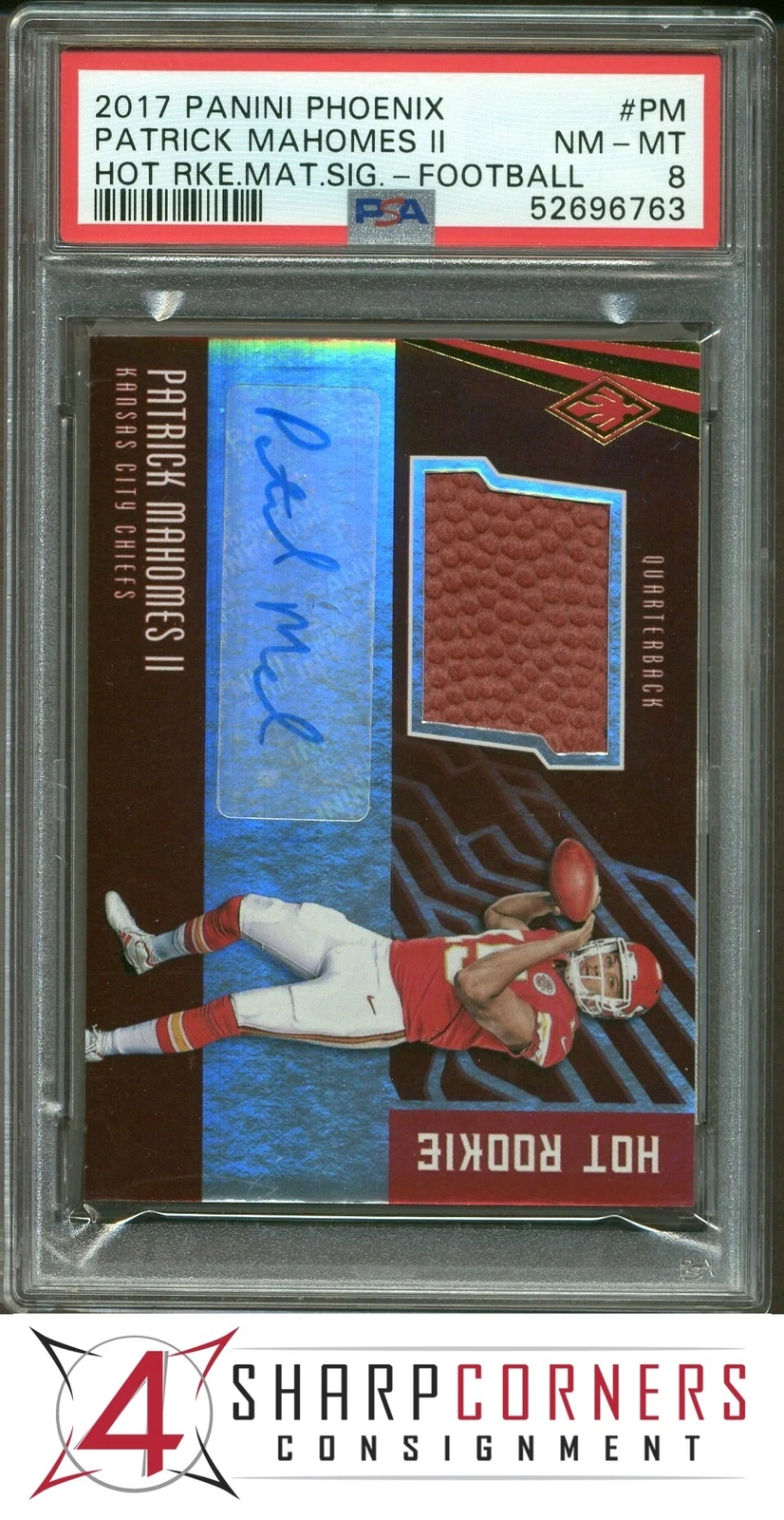 Patrick Mahomes Panini Phoenix Hot Rookie Material Signature #PM Football