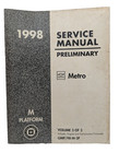 1998 Geo Metro Engine Transmission Repair Book GMP98M13 GM Shop Service Manual