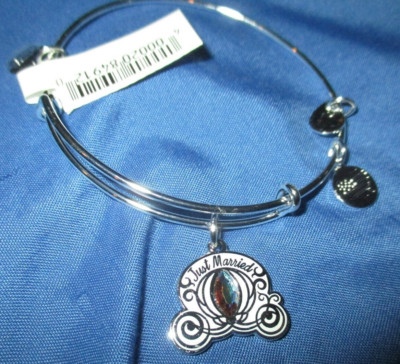 ALEX AND ANI Disney Parks Exclusive Silver Bracelet ~CINDERELLA Just Married