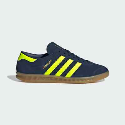 adidas Men's Originals Hamburg Shoes Trainers Indigo Yellow Trainers  UK
