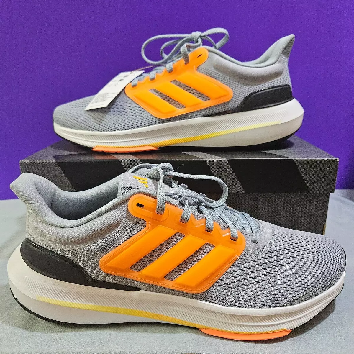 NEW Men s Adidas Ultra Bounce Running Shoes Size 10.5 HP5779 Grey Orange Sneaker