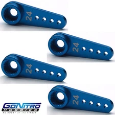 Go Nitro Hobbies 24T Small Aluminum One Way Servo Arm 4 Blue Hitec