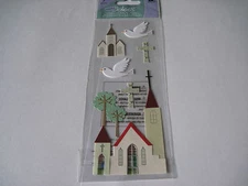 Scrapbooking Stickers Crafts Jolee's Church Cross Crosses Trees Doves More