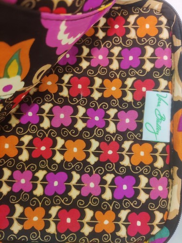 Custodia tablet trapuntata Vera Bradley nera floreale iPad borsa computer vintage ritirata - Foto 5 di 6