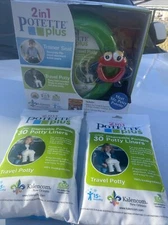 New 2 In 1 Potette Plus Portable Potty With Disposable Liners(30ct Each)