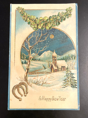 A Happy New Year Scenic ASB Postcard, Made in Germany | eBay
