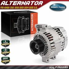 Alternator for Honda Civic 2002 2003 2004 2005 L4 2.0L 80A 12V 7-Groove Pulley