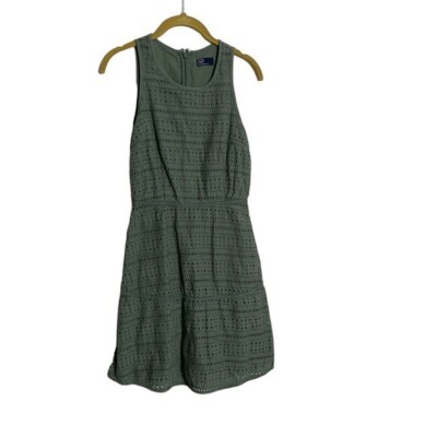 gap olive green dress Gap Olive Green Eyelet Dress 0