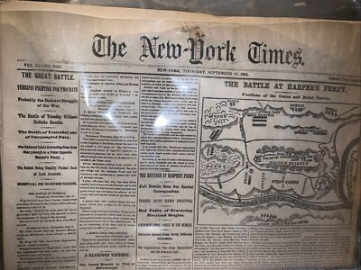  September 18, 1862 New York Times The Battle At Harper s Ferry Newspaper