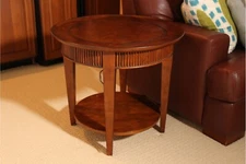 Vintage Round Two-Tier Side Table