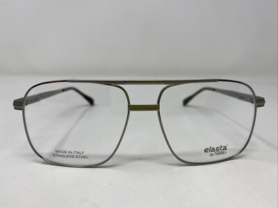 SAFILO ELASTA Italy E 7228 6LB 58-15-135 Silver Full Rim Eyeglasses Frame J860